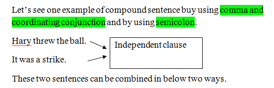 Compound Sentence using coordinating conjunctions